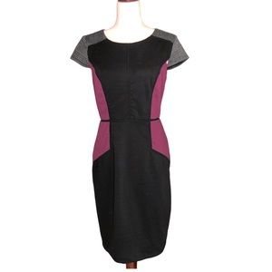 Sangria Color Block Tweed Cap sleeve dress size 8